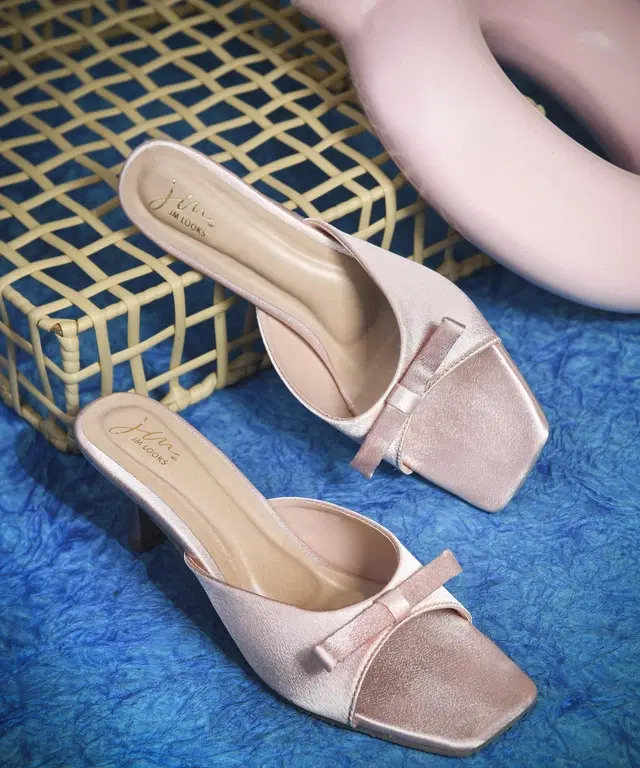 JM Looks Stylish Heels for Women (Peach, 5)