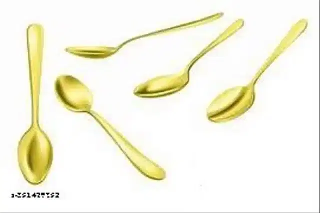 Stainless Steel Spoons, Golden, Pack of 6
