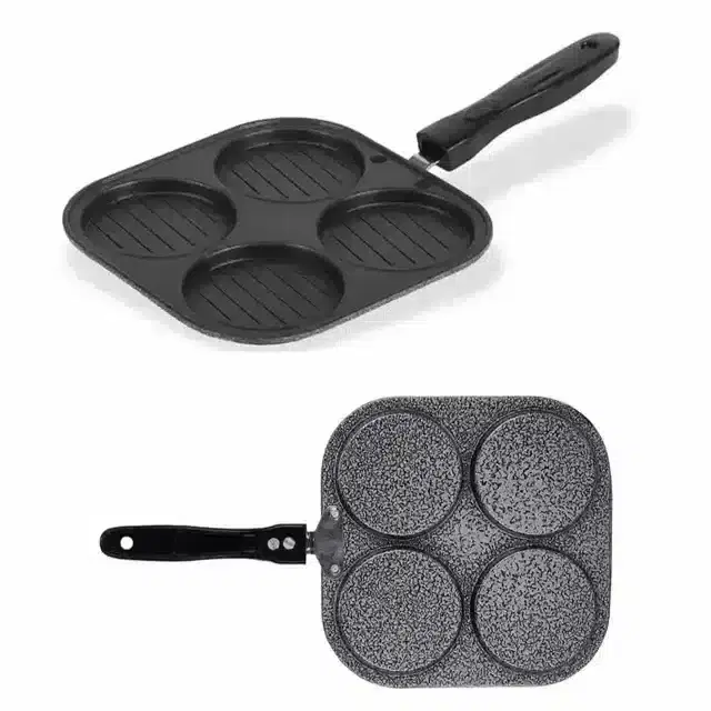 K Kudos Non Stick Grill Mini Uttapam Tawa, Pack of 1, Black