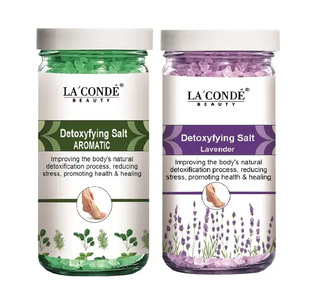 La'Conde Aromatic & Lavender Detoxifying Bath Salt Crystal, 200 g, Set of 2