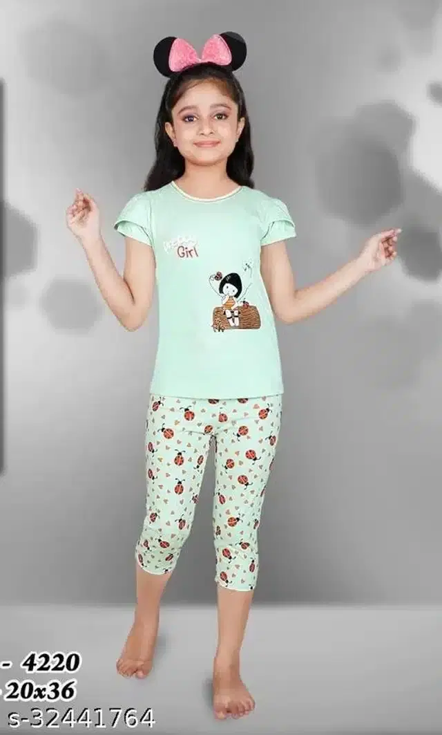 Nightsuit for Girls (Multicolor, 6-7 Years)