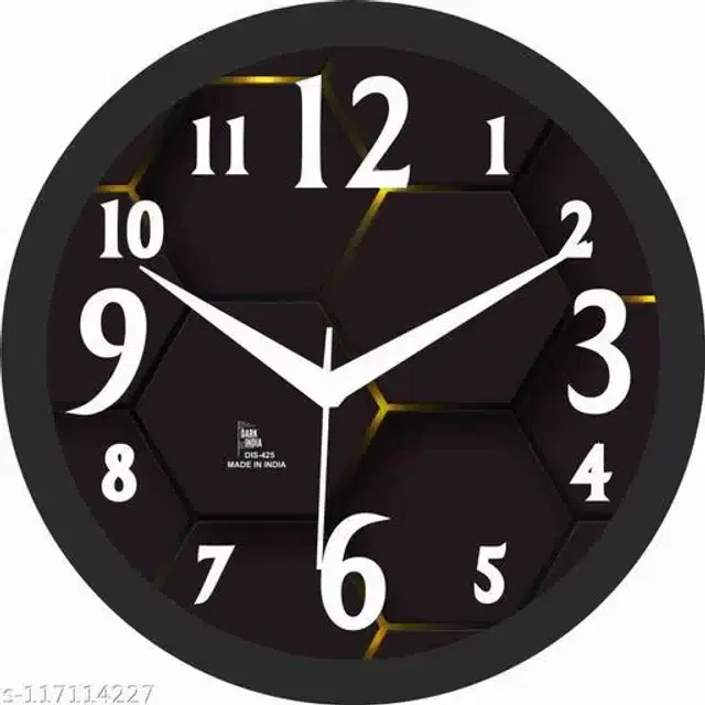 Designer Analog Wall Clock, Black