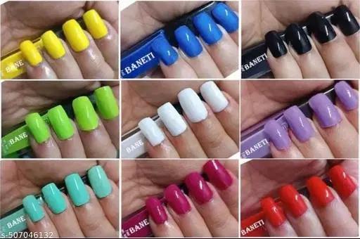 Banetion Matte Nail Polish, Multicolor, Pack of 9