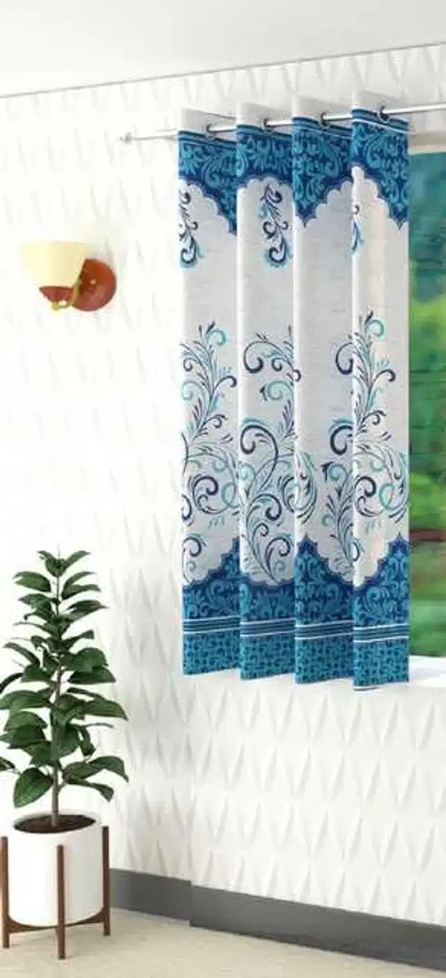 Window Curtain, Blue, 4X5 Feet