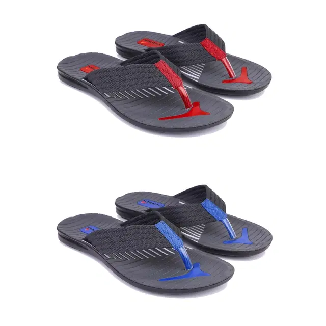 Combo of Flipflops for Men, Set of 2 (Multicolor, 8)