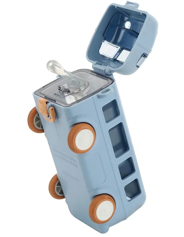 Plastic Bus Shape Sipper Bottle for Kids, Multicolor (1000 ml)