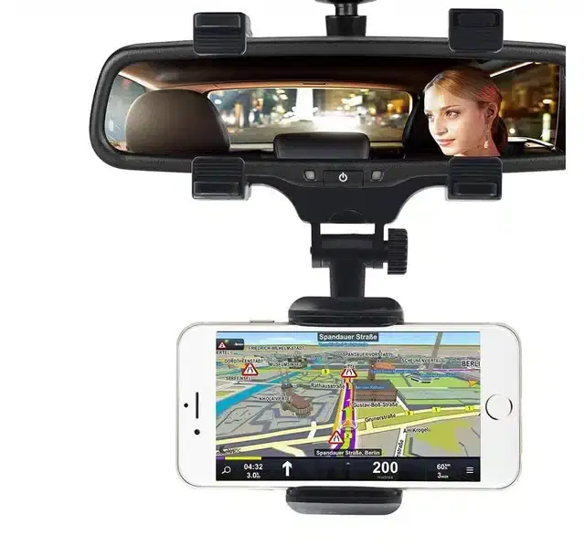 Car Rear View Mirror Mount Mobile Holder, Black