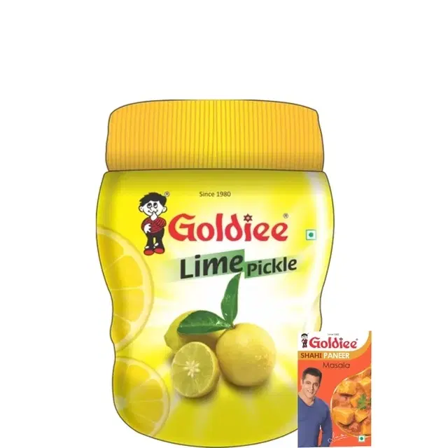 Goldiee Lime Pickle 1 kg + Free Saahi Paneer masala