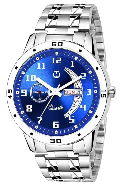 Metal chain Analog watch for men, Pack of 1, Blue Dial