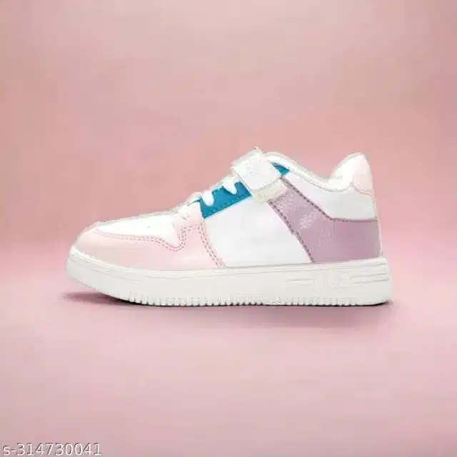 Sneakers for Kids (Pink & White, 9-10 Years)