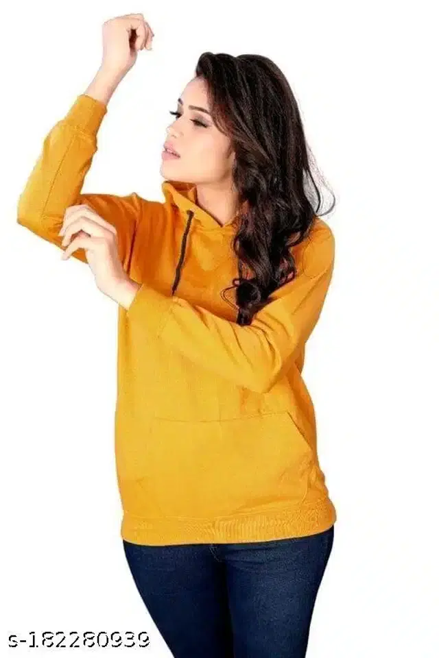 Full Sleeves Sweatshirts for Women (Mustard, S)