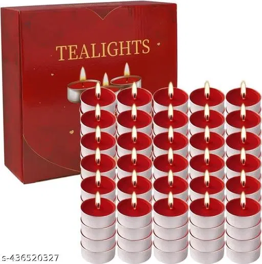 AMAZE WEAL Rose Fragrance Tealight Scented Candles, Silver, Pack of 100