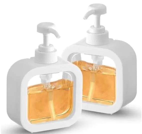 Plastic Refillable Liquid Soap Dispenser for Bathroom, Multicolor, 300 ml, Pack of 2