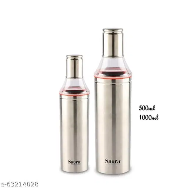 Stainless Steel Oil Dispenser, Multicolor, Set of 2