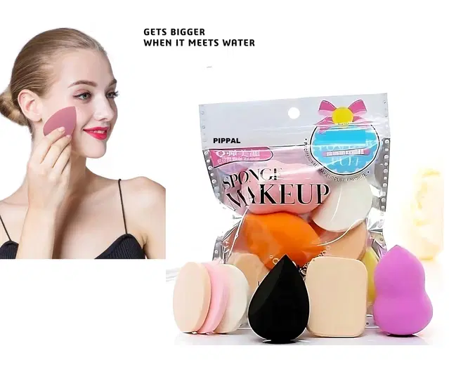 Pippal 6 Pcs Makeup Blenders Puffs, Multicolor, Set of 1