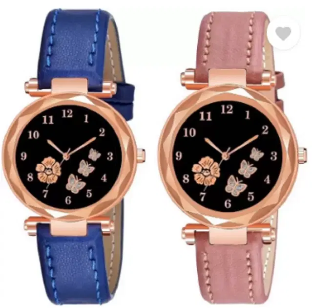 Analog Watch for Women & Girls, Pack of 2 (Multicolor)
