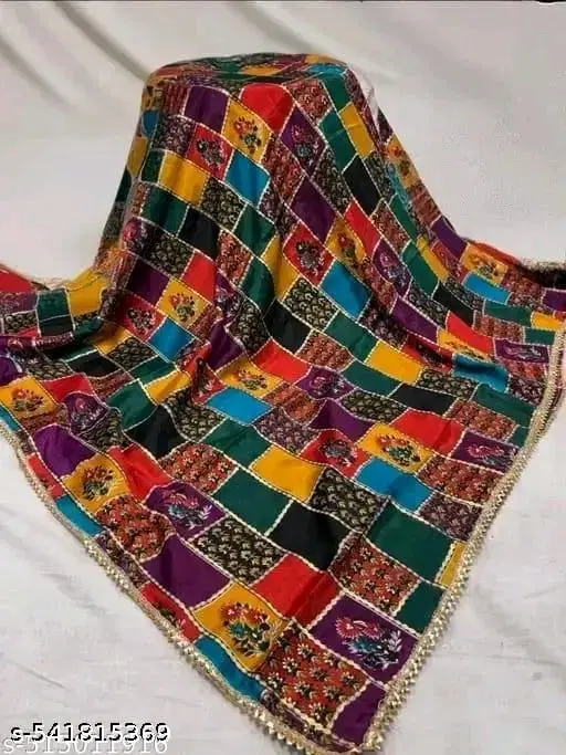 Chinon Printed Dupatta for Women (Multicolor, 2.2 m)
