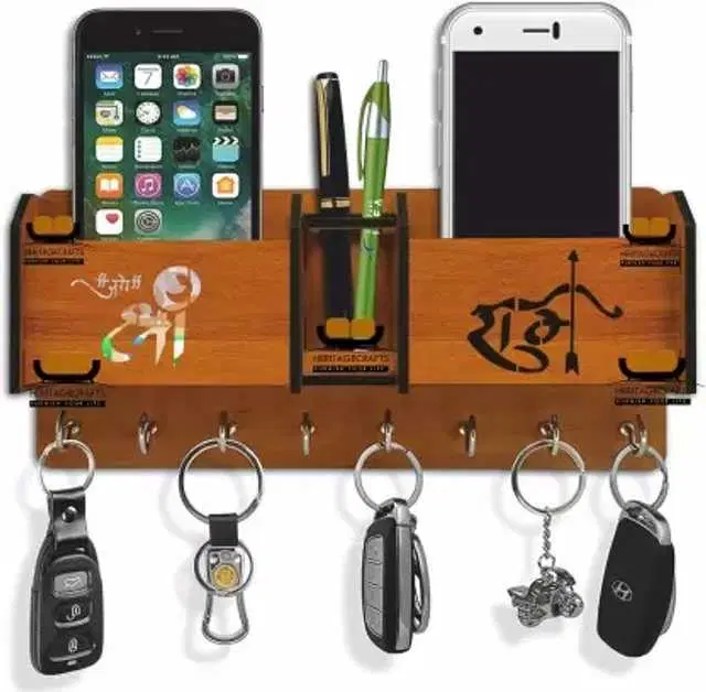 Fancy Wooden Key Holder, Tan, HC-006