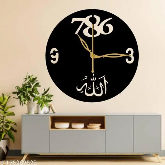 Wooden Wall Clock for Home, Black