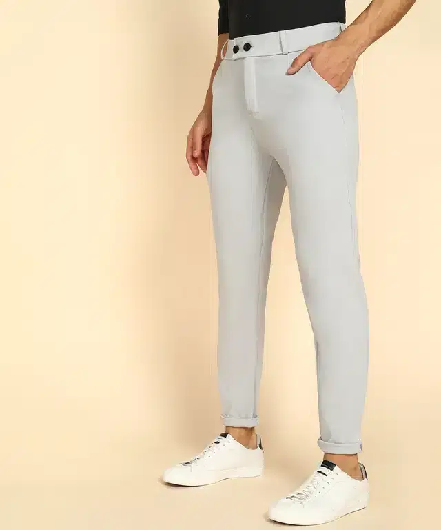 Lycra Blend Trouser for Men (Light Grey, 28)