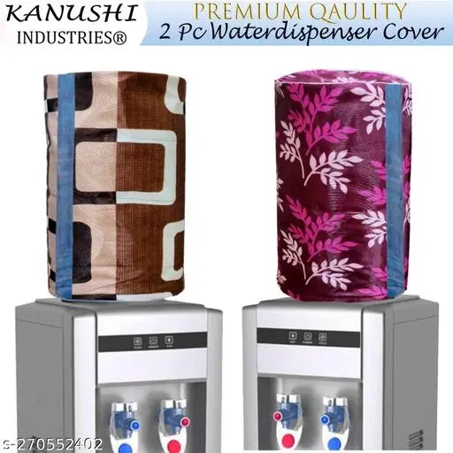 KANUSHI Industries® 2 Pc Water Dispenser Bottle Cover with Water Level Indication 20 L (WD-Brown-Box+WINE-SMALL-LEVS-2PC)