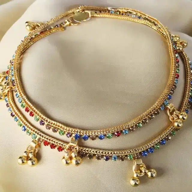 Metal Anklets for Women, Gold