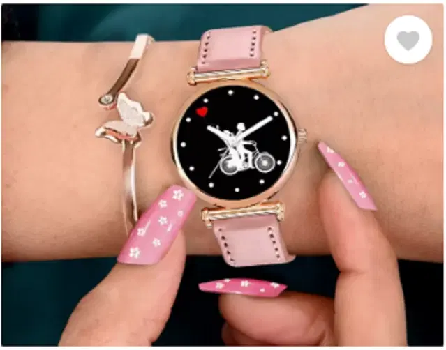 Analog Watch for Women & Girls (Peach)