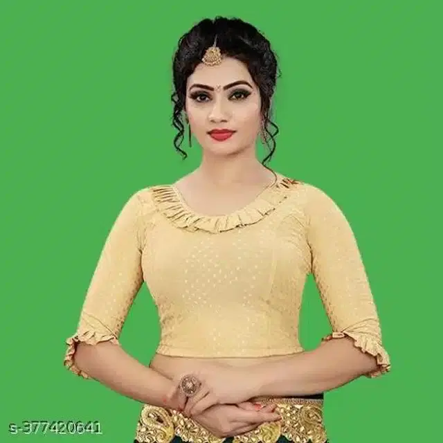 Three-Quarter Sleeves Blouse for Women (Golden, 28)