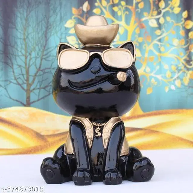 Resin Decorative Showpiece for Home & Office, Black