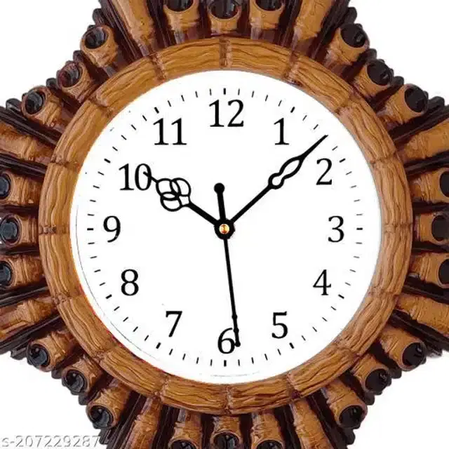 Analog Wall Clock, Tan, 28x28 cm