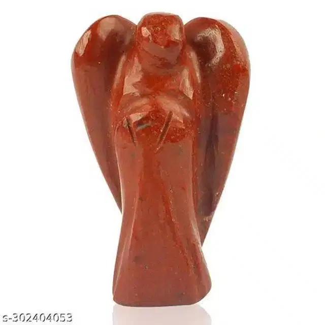 Carved Gemstone Angel Figurine, Red