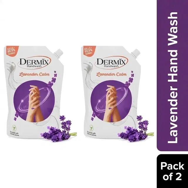 Dermix Hand Wash Lavender 2X750 ml (Pack of 2)