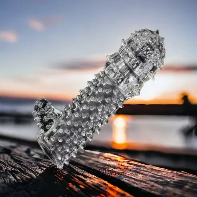A R Silicone Crystal Dotted Condom for Men, Transparent