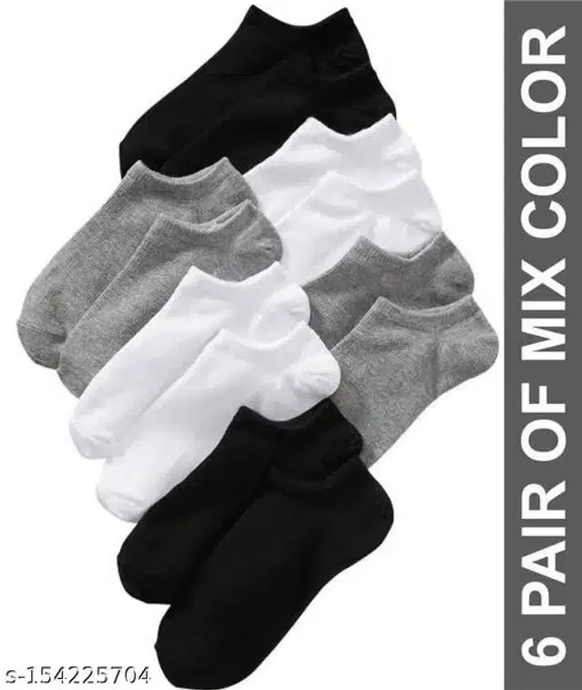 Polycotton Socks for Men, Set of 6 (Multicolor)