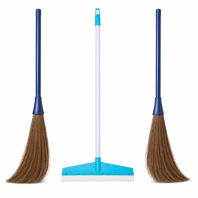 Shagun Plastic Phool Bahari Jhado [Set Of 2] With Floor Wiper - [12']
