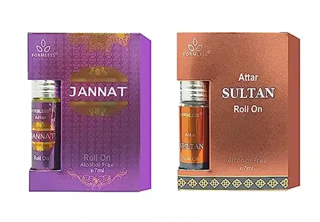 Formless Jannat & Sultan Roll On Attar, 7 ml, Pack of 2