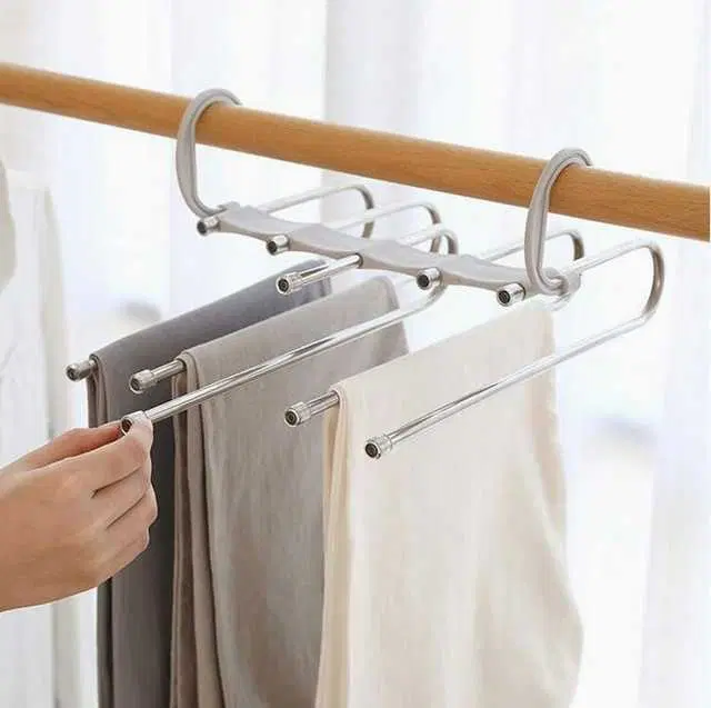 Unicept 5-In-1 Abs Foldable Multi-Layer Hangers, Silver, NE-10