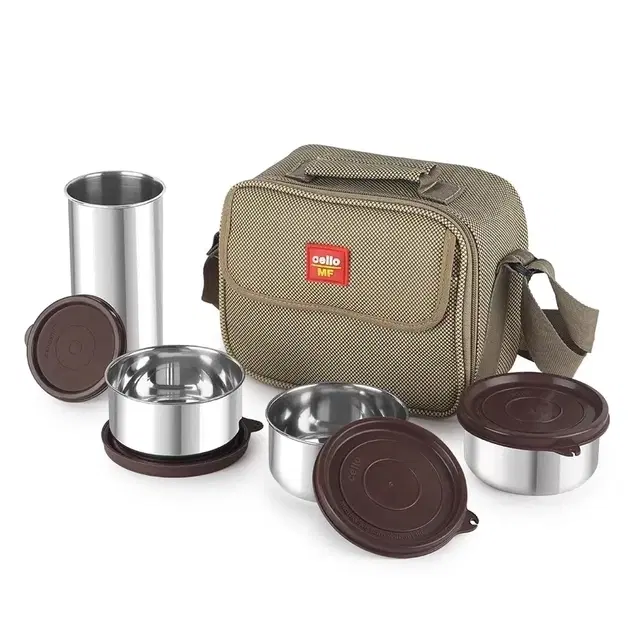Cello Mf Fab Lunch Box, Brown | Leak-Resistant | Easy To Carry | For Office, School & Travel
