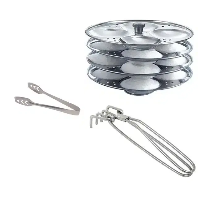 Stainless Steel Pakad, Momo Pakad & Idli Making Stand, Combo of 3