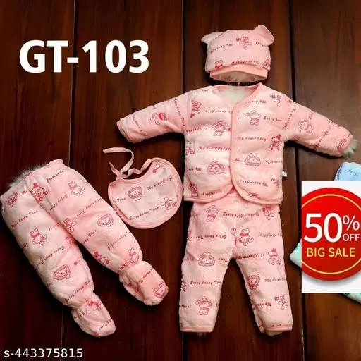 Winter Clothing Set for Kids, Set of 1 (Multicolor, 0-3 Months)