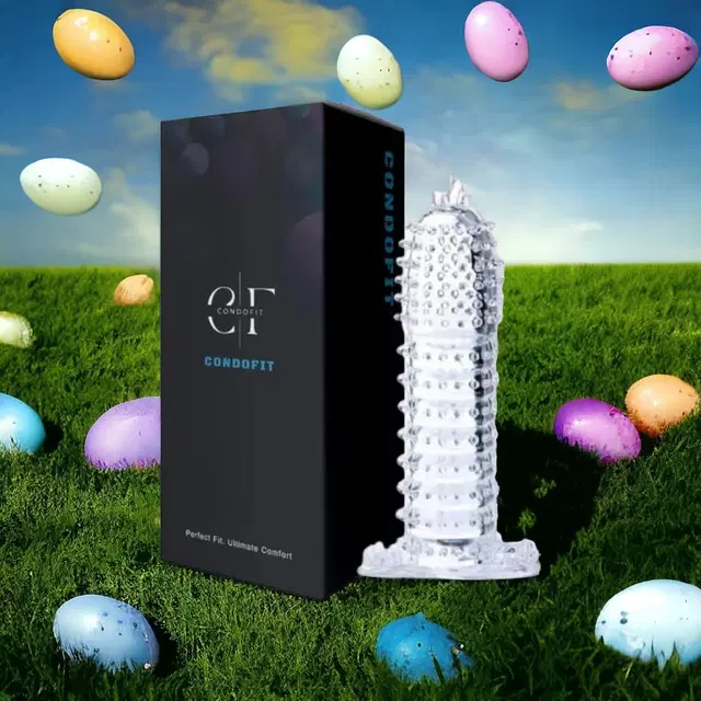 Crystal Dotted Reusable Condom for Men, Transparent