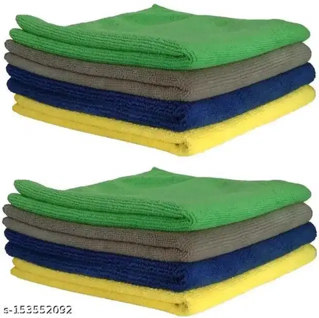 Microfiber Bath Towel, Multicolor, 40x40 cm, Pack of 8