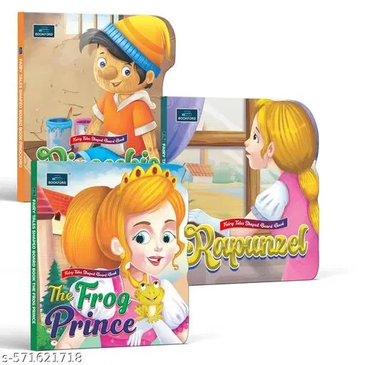 Fairy Tale Shaped Board Book | Pinocchio, Rapunzel, and The Frog Prince | for kids | story books | (Set of 3)