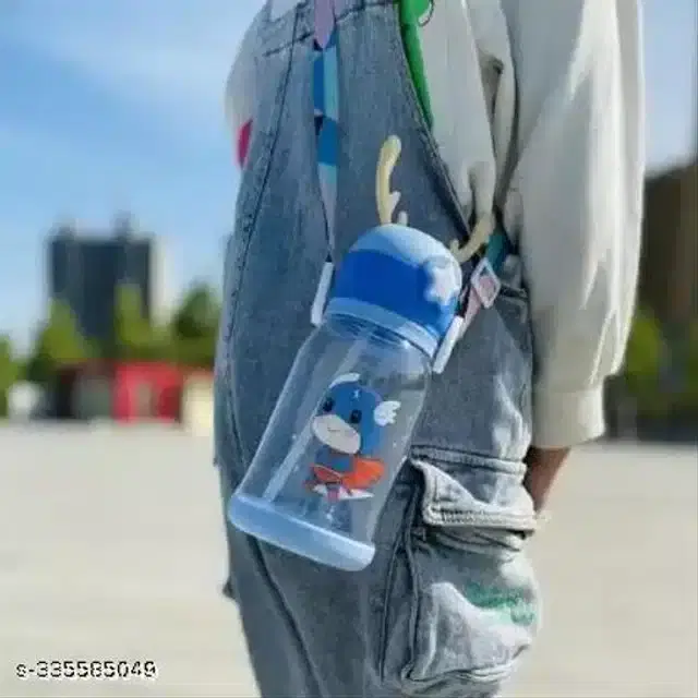 Cartoon Design Sipper Water Bottle, Multicolor