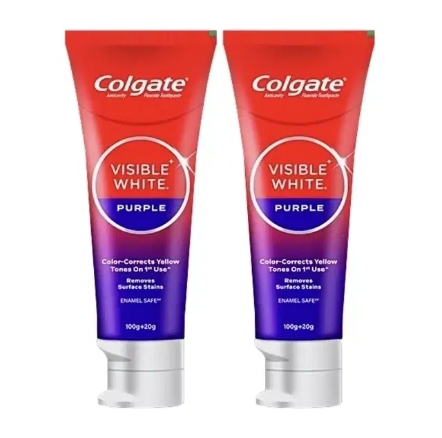 Colgate Visible White Purple Toothpaste 2X120 g (Pack Of 2)