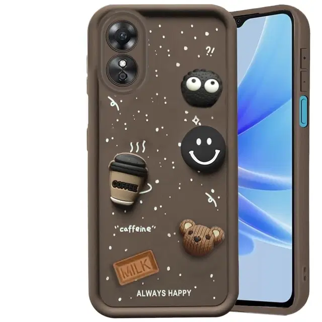 Silicone Mobile Back Cover for Oppo A78 5G, Brown