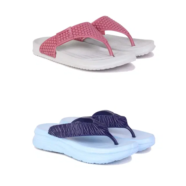 Slippers for Women, Pack of 2 (Multicolor, 7)