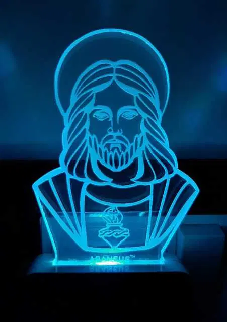 Unicept Jesus LED 3D Illusion 7 Color Changing Night Lamp, Multicolor, NE-45