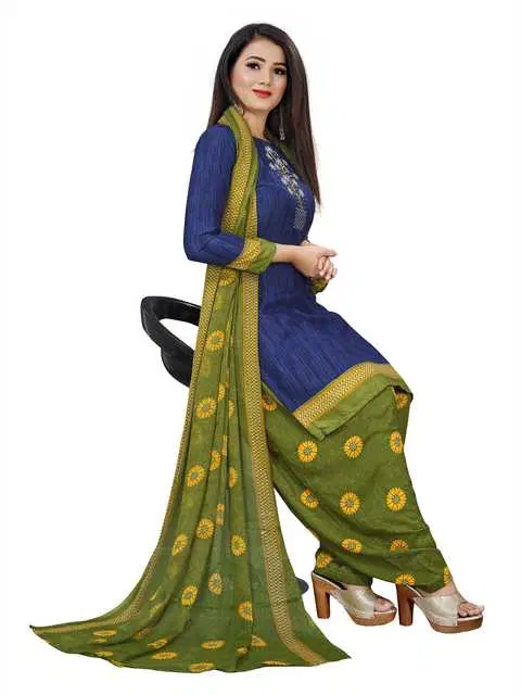 Sharda Creation Women's Dress Material (Blue) (SC36)