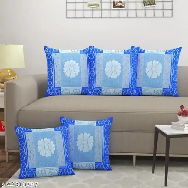 Cotton Cushion Covers, Blue, Pack of 5